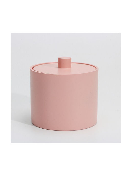 Inter Ceramic Wattestäbchenbox Rose Icca 55655pink Freistehend Polyresin 10,1x8cm Matt Rosa