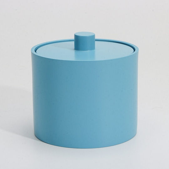 Inter Ceramic Sky Cotton Cotton Swabs Box Icca 55655 Blue Freestanding Polyresin 10.1x8cm Matte Sky Blue
