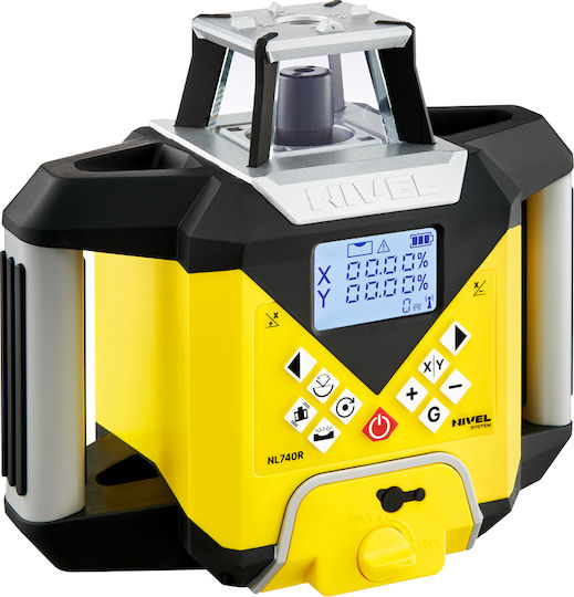 Nl740r Digital Rotary Laser Level System Red Beam Vertical Horizontal Planes Slopes Range Up To 700 M Self-leveling