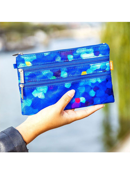 3-Reißverschluss-Münzstoff-Geldbörse Blaue Palette Pylones 37020 Bl-pal