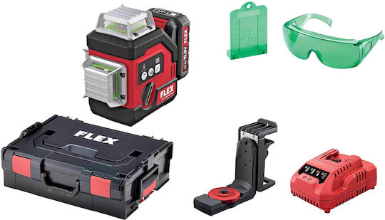 Flex ALC 3/360-G/R 10.8 Set Περιστροφικό Αλφάδι Laser Πράσινης Δέσμης 10.8V με Εύρος Εργασίας 100m