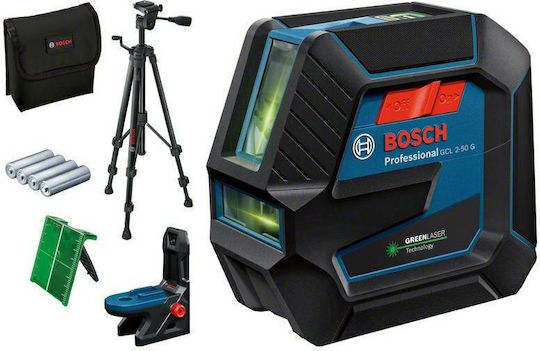 Bosch GCL 2-50 G Liniar Nivelă Laser Fascicul Verde 1.5V cu Domeniu de Lucru 15m