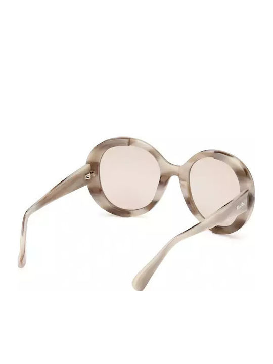 Max Mara Women's Sunglasses with Beige Plastic Frame and Beige Lens mm 0074 20e