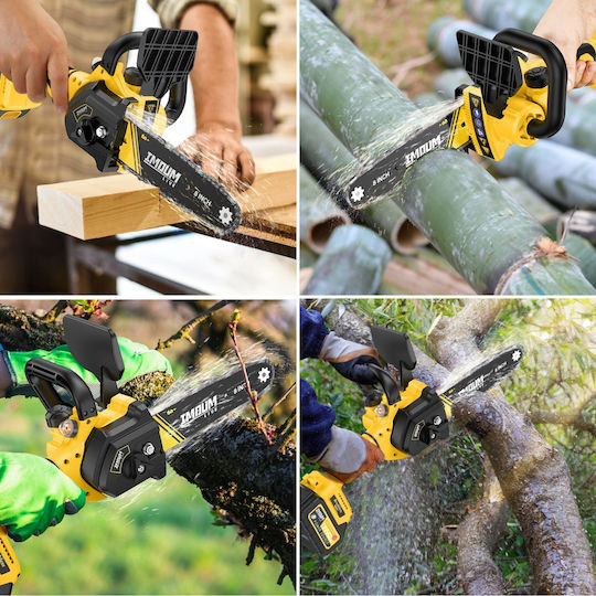 Cordless Chainsaw 8 Inch Brushless Electric Motor 21v 2 Batteries 3.0ah Imoum Live