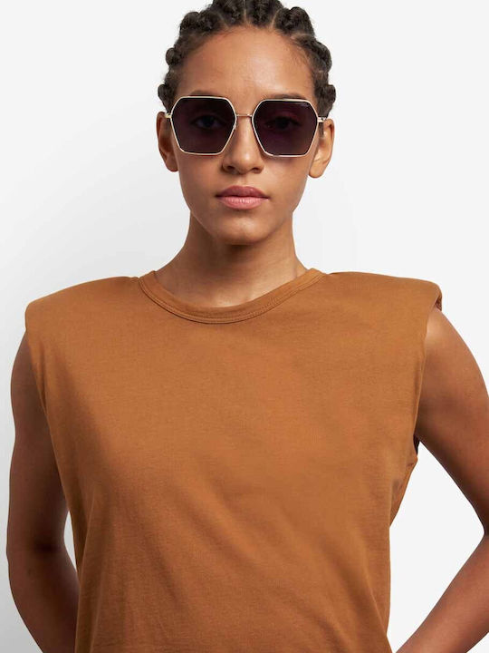 Carrera Women's Sunglasses with Gold Metal Frame and Gray Gradient Lens 3057/S RHL/9O