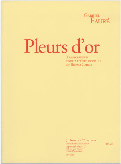 Faure Pleurs D` Pour Flutes Et Piano