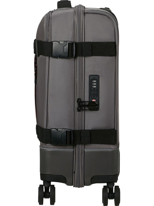 American Tourister Track Cabin Travel Suitcase Fabric Dark Grey with 4 Wheels Height 55cm