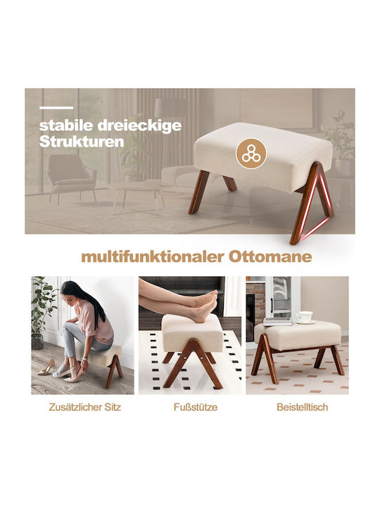 Schaukelstuhl mit Fußhocker Beige 65x97x104cm