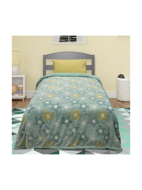 Lino Home Κουβέρτα Fleece Φωσφορίζουσα Μέντα 160x220εκ.