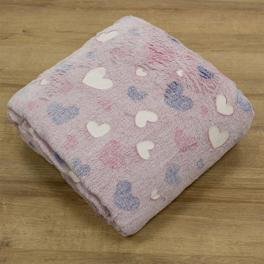 Lino Home Decke Vlies Leuchtend Pink 160x220cm