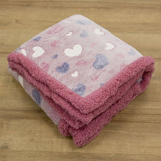 Lino Home Одеяло Флийс Светещо Розов 160x220cm