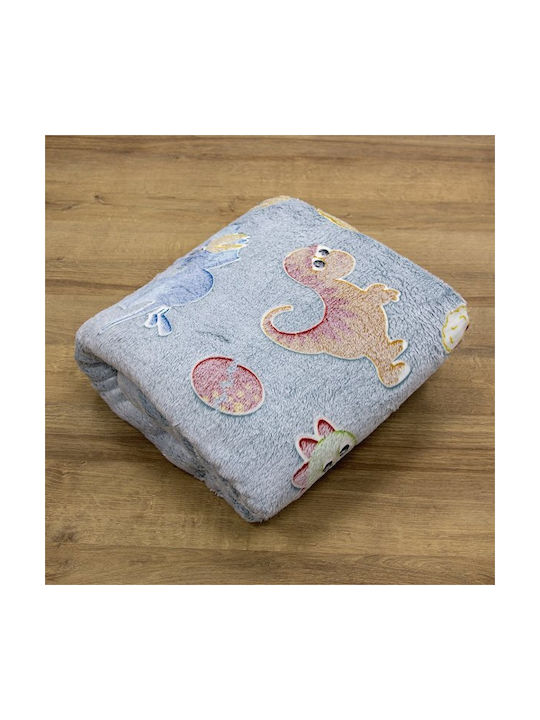 Lino Home Decke Vlies Leuchtend Grey|Light Blue 160x220cm