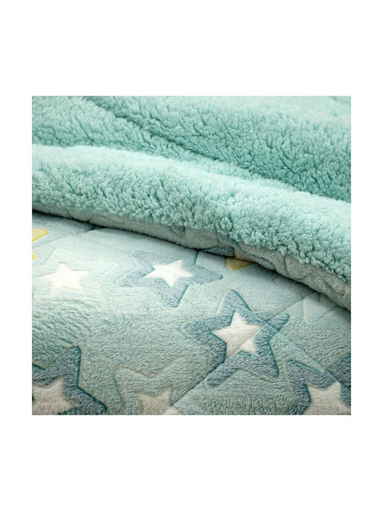 Lino Home Kids Duvet Cover Glow in the Dark Single Bay Leaf Mint 160x220cm