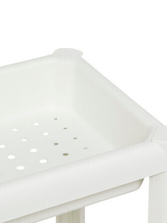 5Five Raft Bucătărie Plastic Capacitate 4 Alb 37.5x22.5x100cm