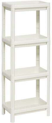 5Five Kitchen Rack Plastic 4 Tiers White 37.5x22.5x100cm
