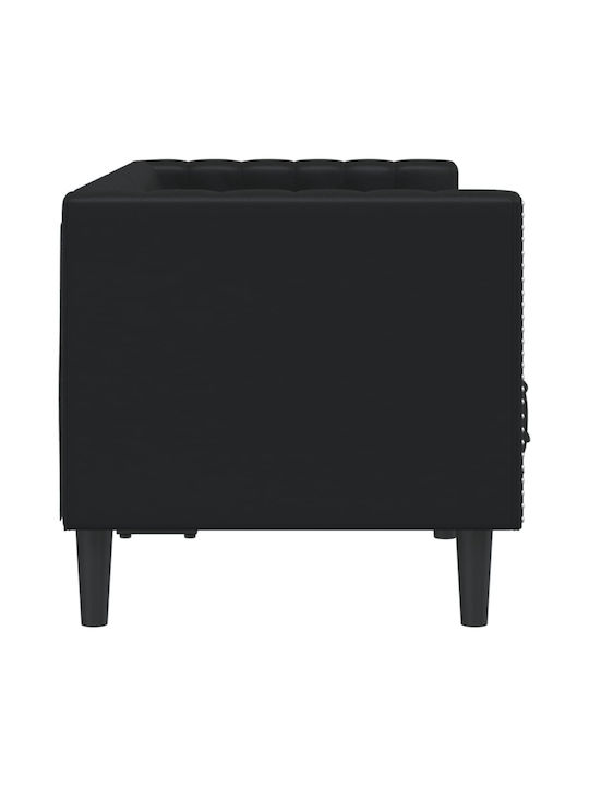 Διθέσιος Καναπές Δερματίνη Μαύρος 174x74.5x70.5εκ.