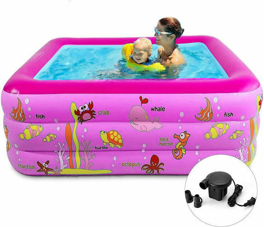 Children's Swimming Pool PVC Inflatable 150x105x55cm Pink