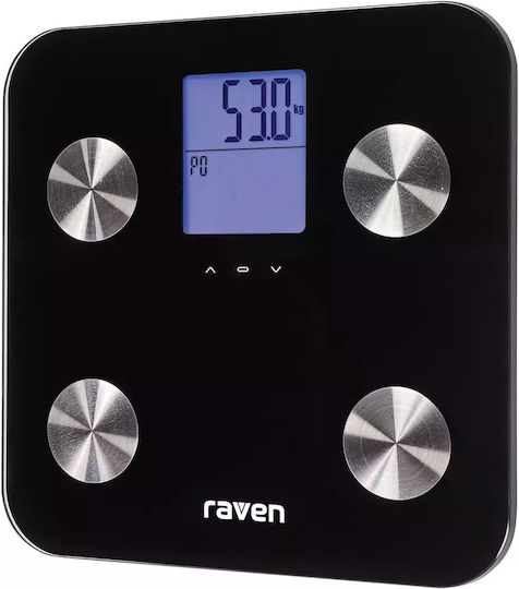 Raven Ew006x Digital Badezimmerwaage in Schwarz Farbe