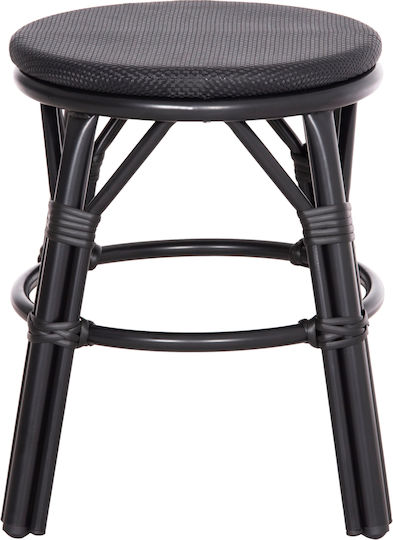 Garden Stool Outdoor Aluminum Chino Black 36x36x46cm