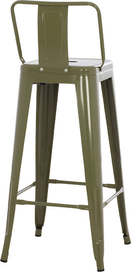 Stool for Bar Outdoor Melita-pro Dark Olive Green 42x42x100cm
