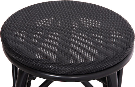 Garden Stool Outdoor Aluminum Chino Black 36x36x46cm