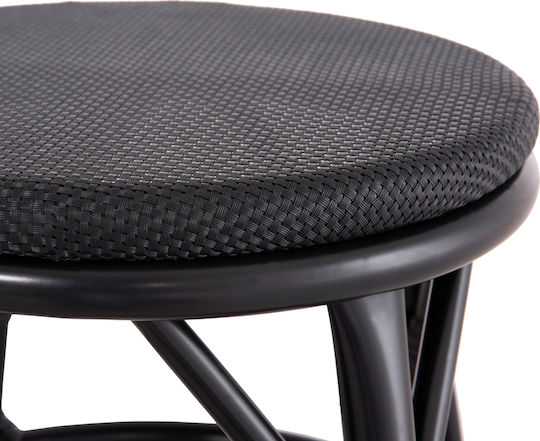 Garden Stool Outdoor Aluminum Chino Black 36x36x46cm