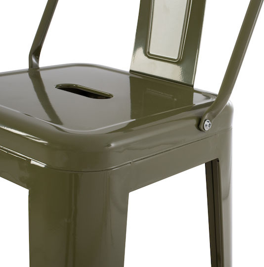 Stool for Bar Outdoor Melita-pro Dark Olive Green 42x42x100cm