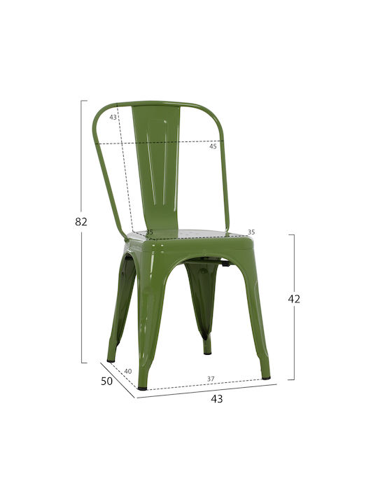 Melita-pro Dining Room Metallic Chair Light Olive Green 44x47x84.5cm