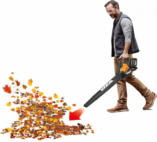 Worx Φυσητήρας / Απορροφητήρας Χειρός Μπαταρίας 40V Solo με Ρύθμιση Έντασης & Μέγιστη Ταχύτητα Αέρα 268km/h