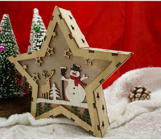 Wood Christmas Decorative Star Brown