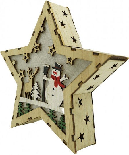 Wood Christmas Decorative Star Brown