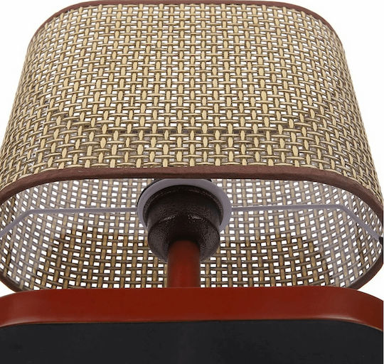 Fabric Table Lamp with Beige Shade and Base