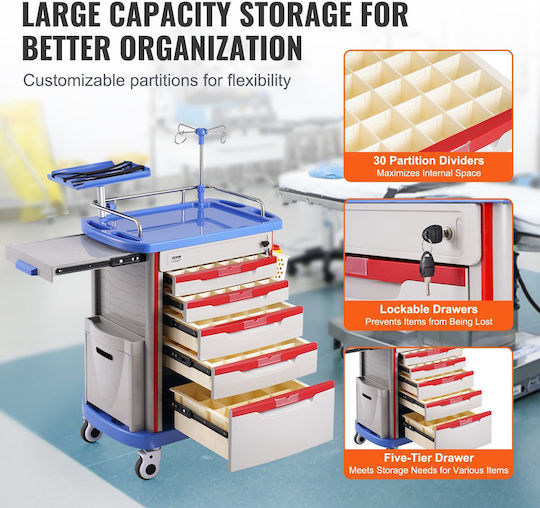 Vevor Vevor Mobile Nursing Table with Adjustable Height
