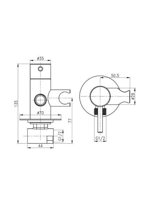 Wall Mounted Bidet Faucet Black