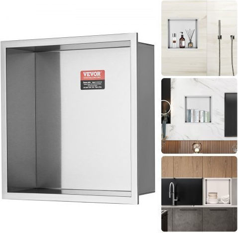 Vevor Wall Mounted Bathroom Shelf Silver