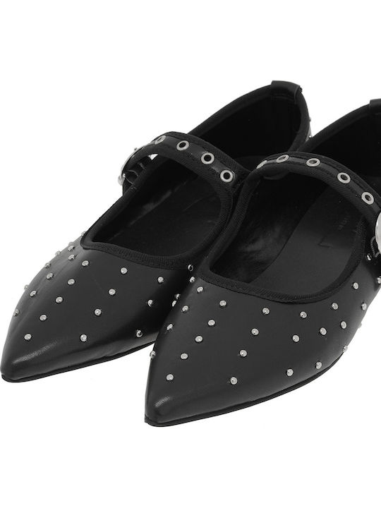 Mary Jane U128b5241001 Pantofi balerini pentru femei in Negru Culori