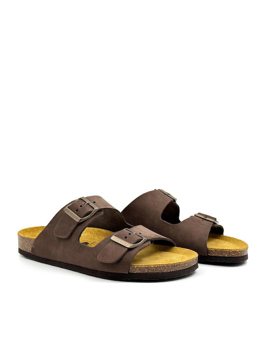 Δερμάτινα Γυναικεία Ανατομικά Σανδάλια Nobuck Marron