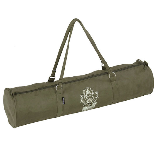 Geantă pentru saltea de yoga Yogistar "Ganesha" impermeabilă catifea măslinie 69 x 17 cm
