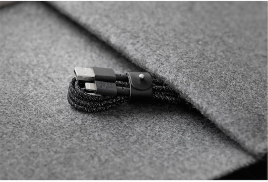 Native Union Belt Braided USB-A to Lightning Cable Γκρι 1.2m Cosmos (BELT-L-CS-BLK-2-NP)