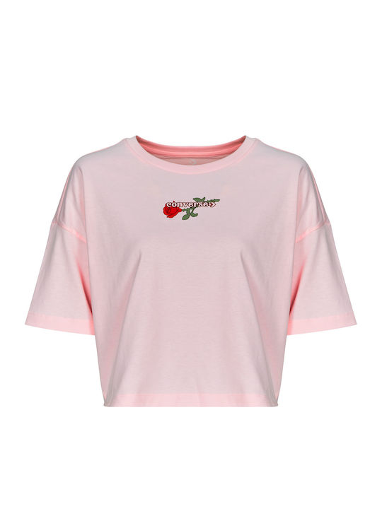 Γυναικείο Oversized Crop T-shirt Ροζ