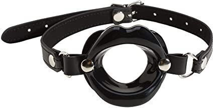 Naughty Toys Φίμωτρο Black Lip Open Mouth Gag with Strap σε Μαύρο Χρώμα