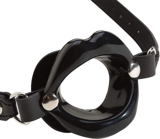 Naughty Toys Φίμωτρο Black Lip Open Mouth Gag with Strap σε Μαύρο Χρώμα
