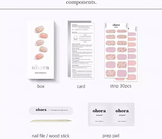 Ohora Gel Nail Stickers N Lazy Sunday Shade Nd-038 Quantity Pcs 1