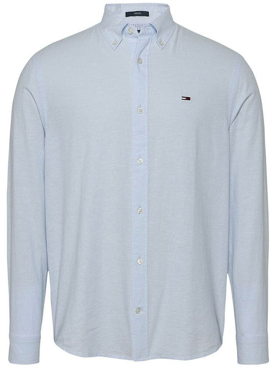 Long-sleeved Linen Shirt Blue