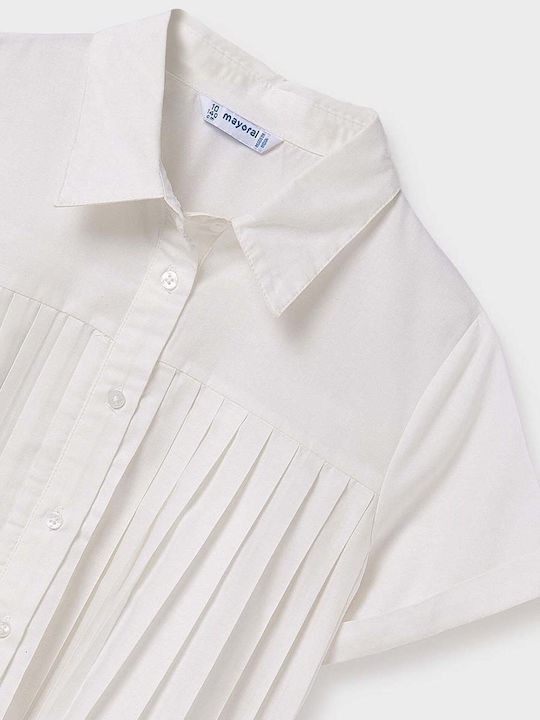 Kids One Color Short-Sleeved Ecru Shirt