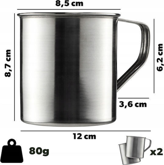 Kadax Stainless Steel Mug 400ml Travel Mugs 2pcs