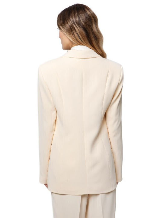 Toi&Moi Women's Crepe Blazer Panna Cotta