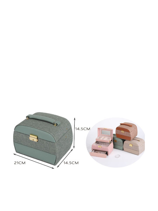 My Home Luxury Кутия За Бижута Куфарче За Пътуване Розова 14.5x14.5x21см My Home Luxury Кутия За Бижута Куфарче За Пътуване Розова 14.5x14.5x21см