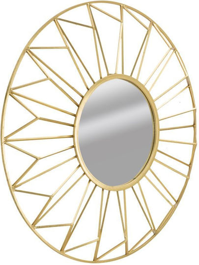 Mauro F Wandspiegel mit Gold Metallisch Rahmen Durchmesser 107cm 1Stück