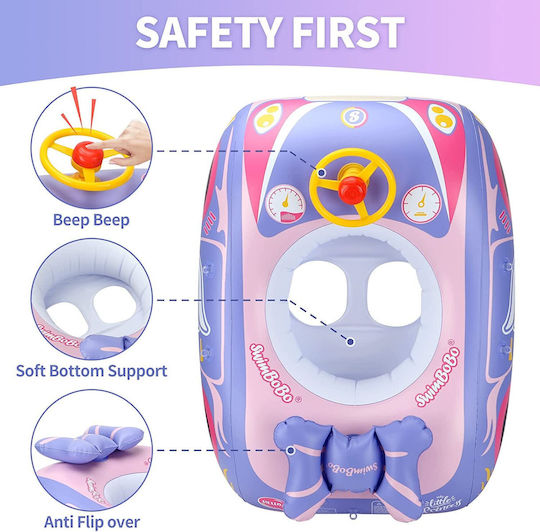 bebeLOGIC Σωσίβιο Swimtrainer με Σκίαστρο Μωβ